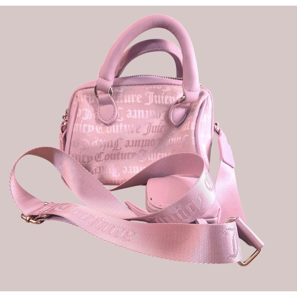 Juicy Couture Pink Diamond Semi Charmed Satchel Bowler Bag With Pouch NWT image 5